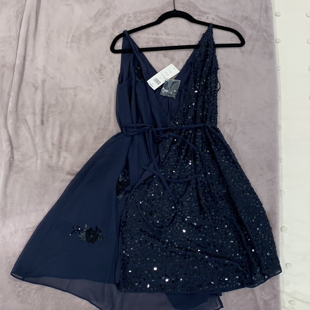 French Connection Aurora Embellished Wrap Dress | Cocktail Dress - Picture 5 of 5